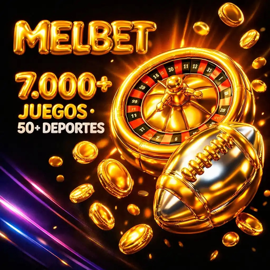 Melbet plataforma juegos deportes ruleta balon dorado fondo negro
