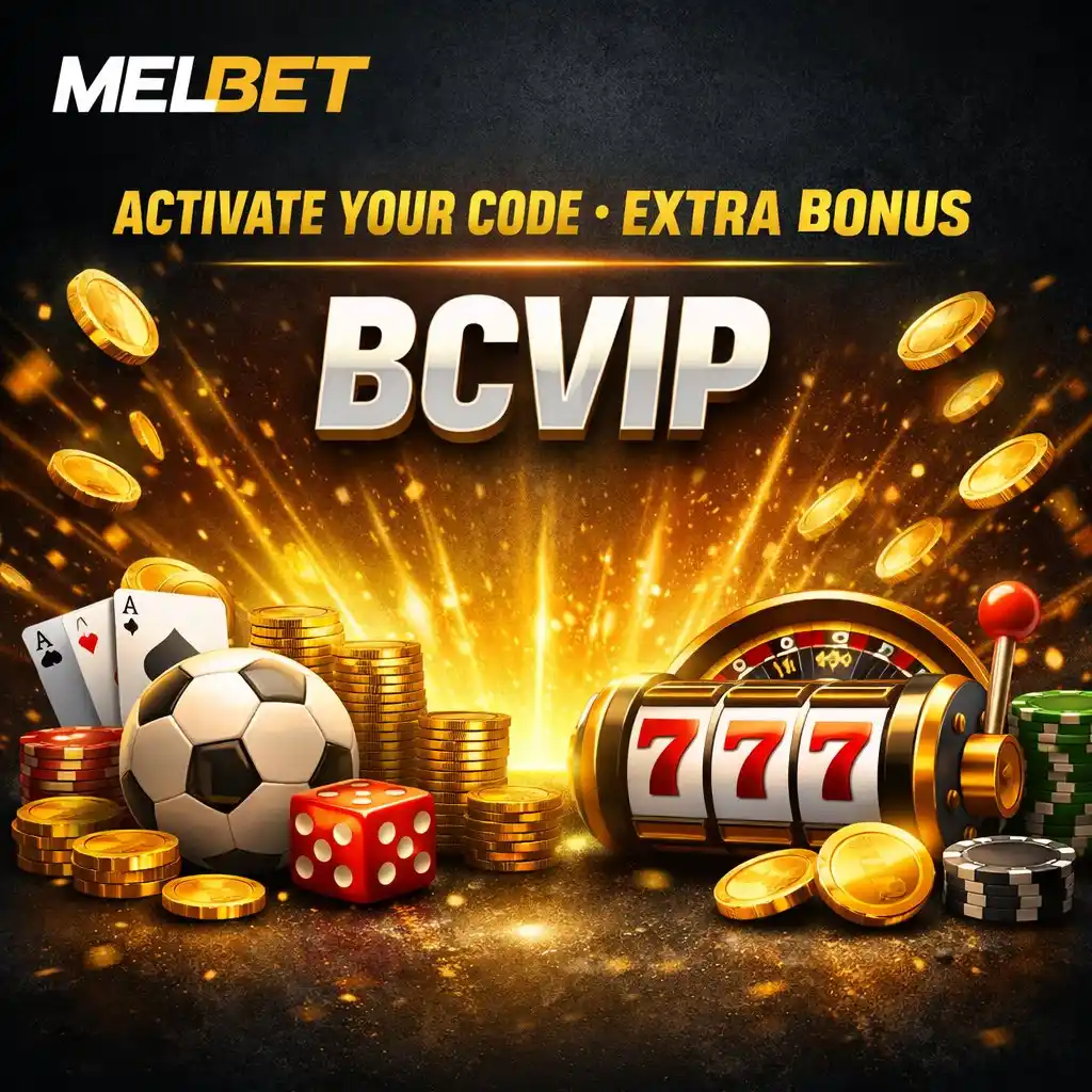 Melbet promo code input field BCVIP dark background