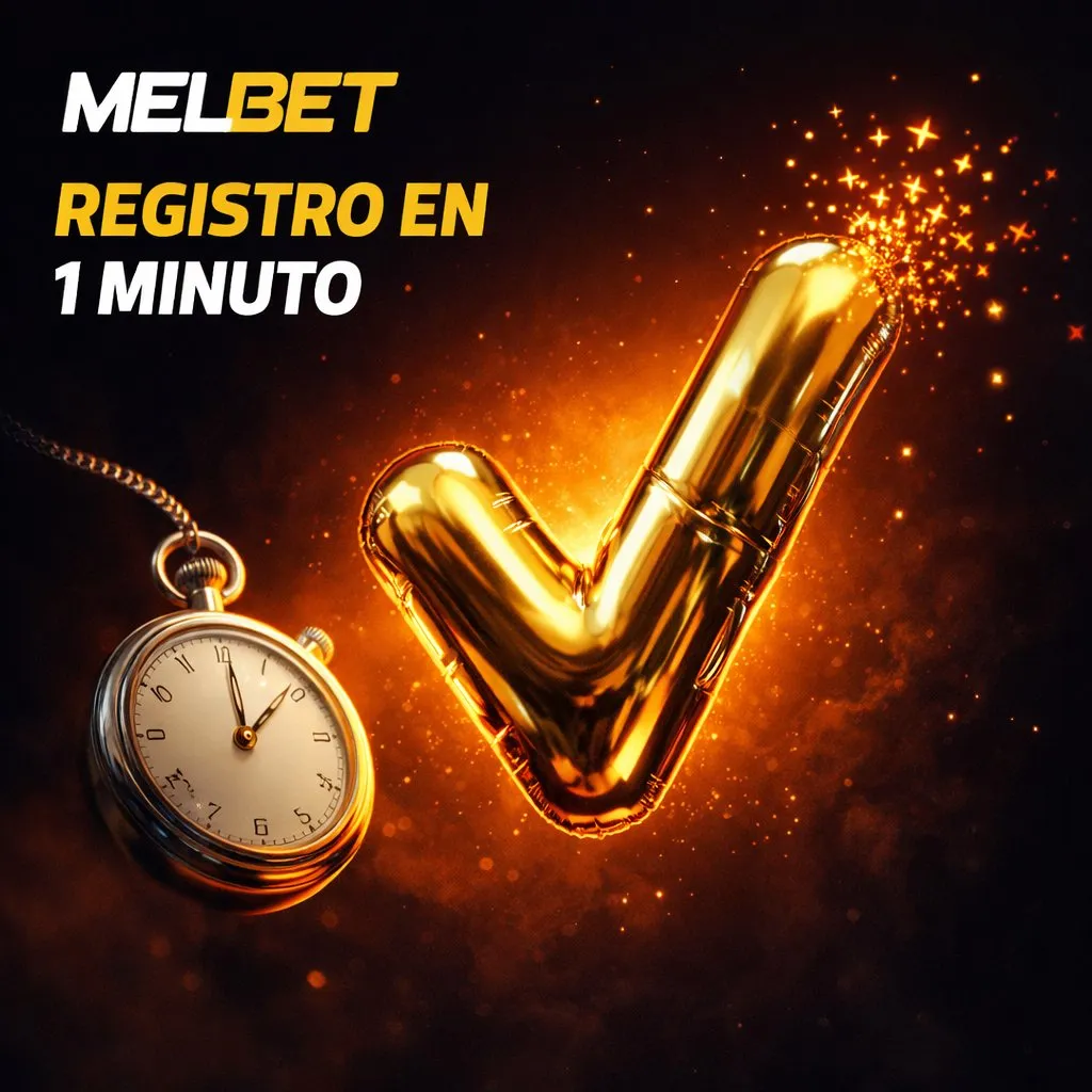Melbet registro rapido reloj dorado check marca verificacion oscuro